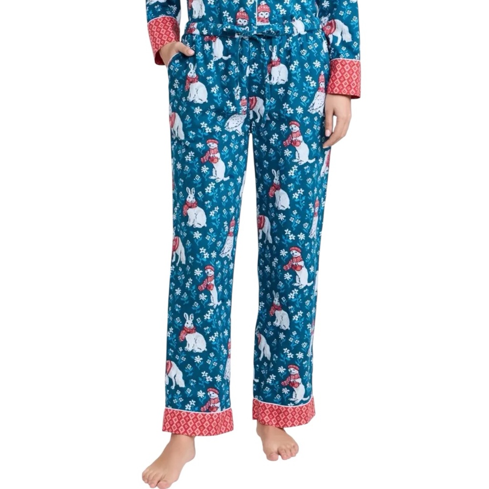 PRINTFRESH Organic Cotton Winter Animals Pajama Pants size M